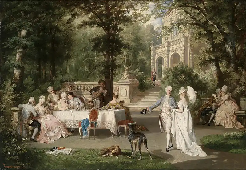 Galante Gesellschaft im Schlosspark